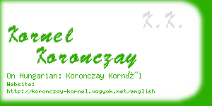 kornel koronczay business card